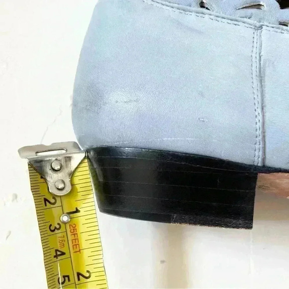 Vintage 80s Steve Fleming Western Blue Mid Calf Boots Perforated Cut Out Boho - Picture 9 of 9